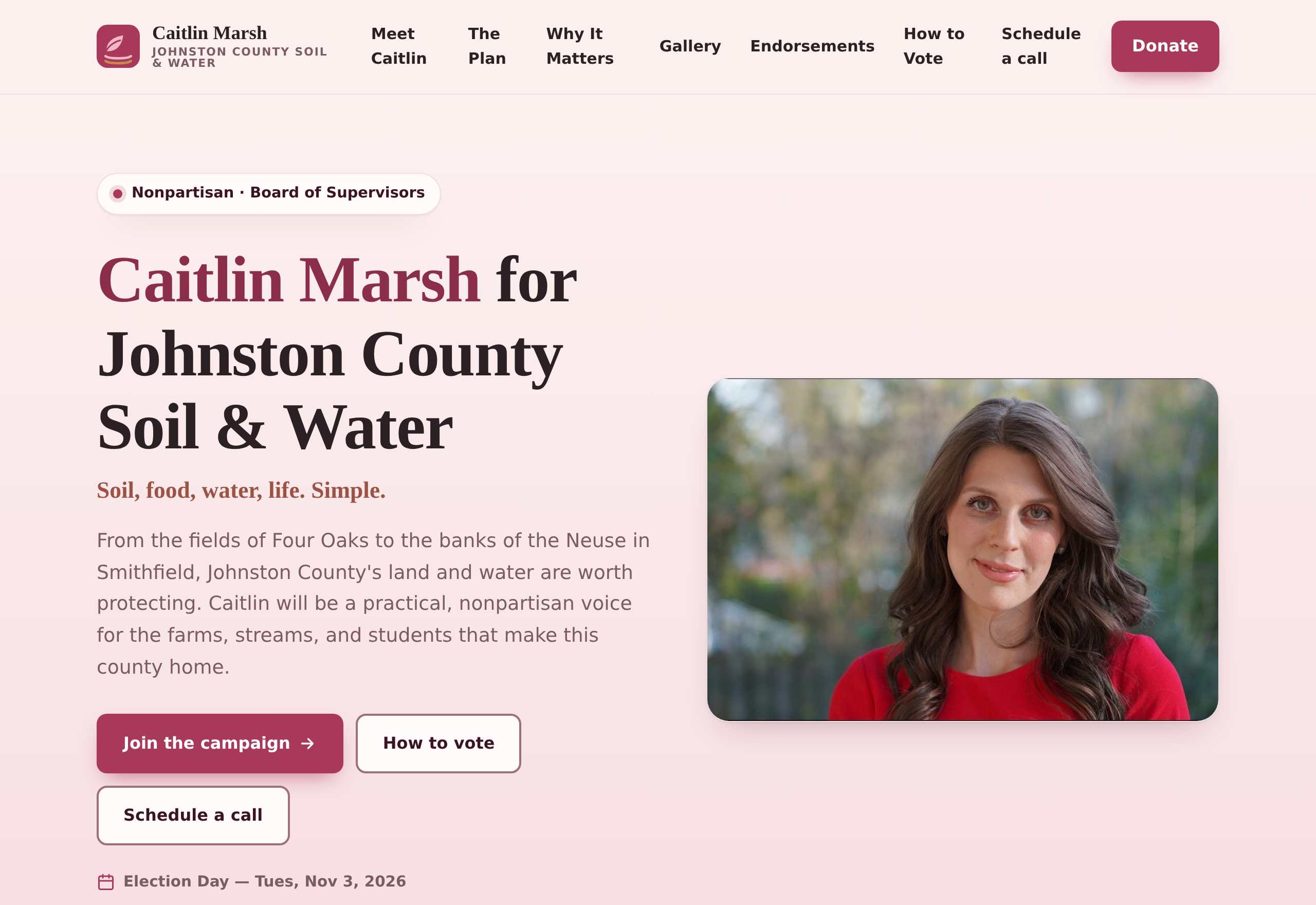 Screenshot of vote4goose.com, a live campaign website built by Fast Campaign Hub